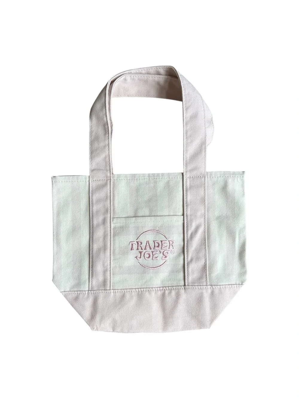 4 Pack of Trader Joe's Pastel Stripe Mini Canvas Tote Bags